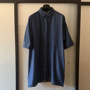 COS Dark Blue Button-Down Denim Shirt Dress